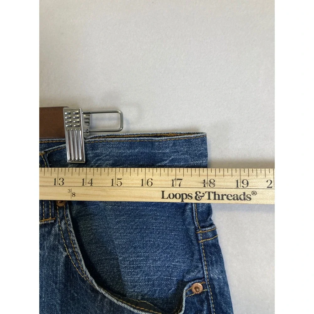 Aeropostale Essex Straight‎ Leg Jeans Womens 36x32 Blue Medium Wash Button Fly